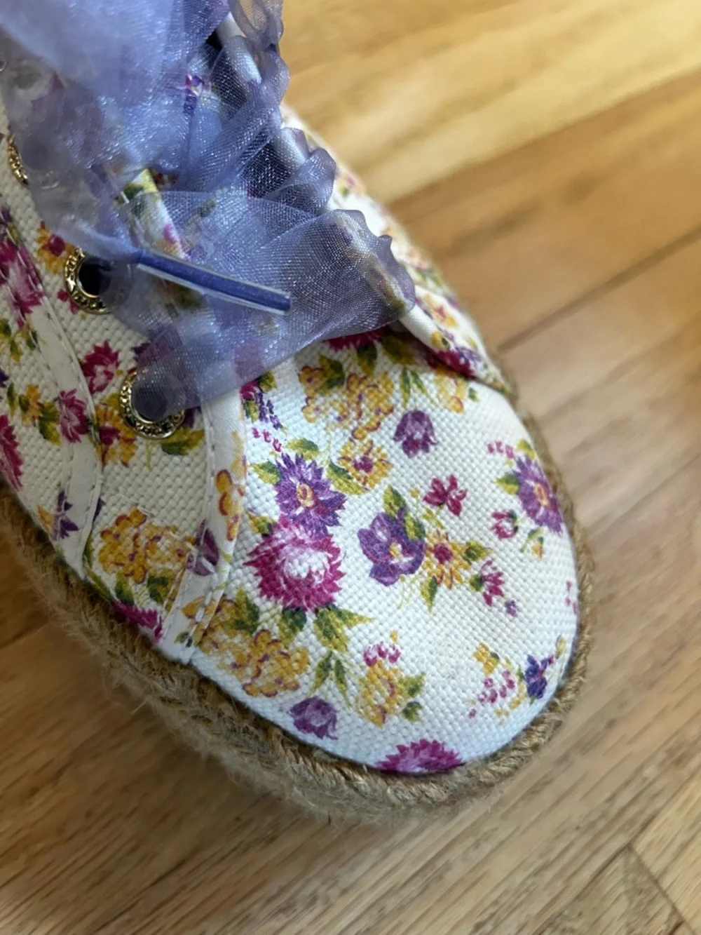 LOVESHACKFANCY x SUPERGA platform espadrille sneaker floral size 9.5